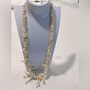 VTG Native American Angel Skin Coral Branch Necklace 20”